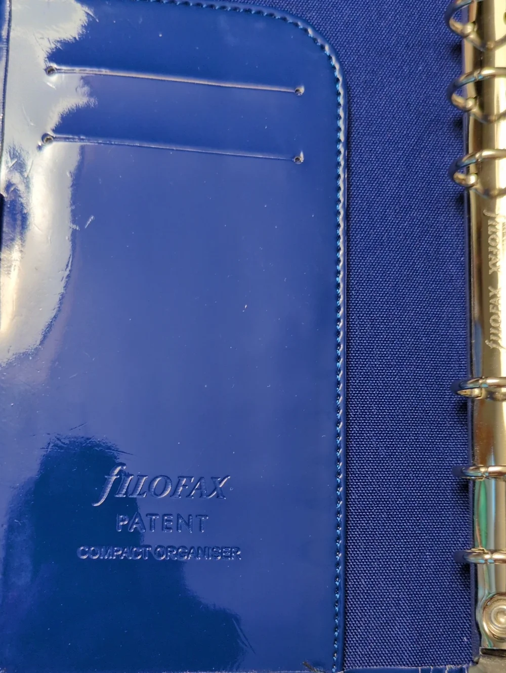 Filofax Personal Sized Compact Organizer Blue Patent, plus All Accessories